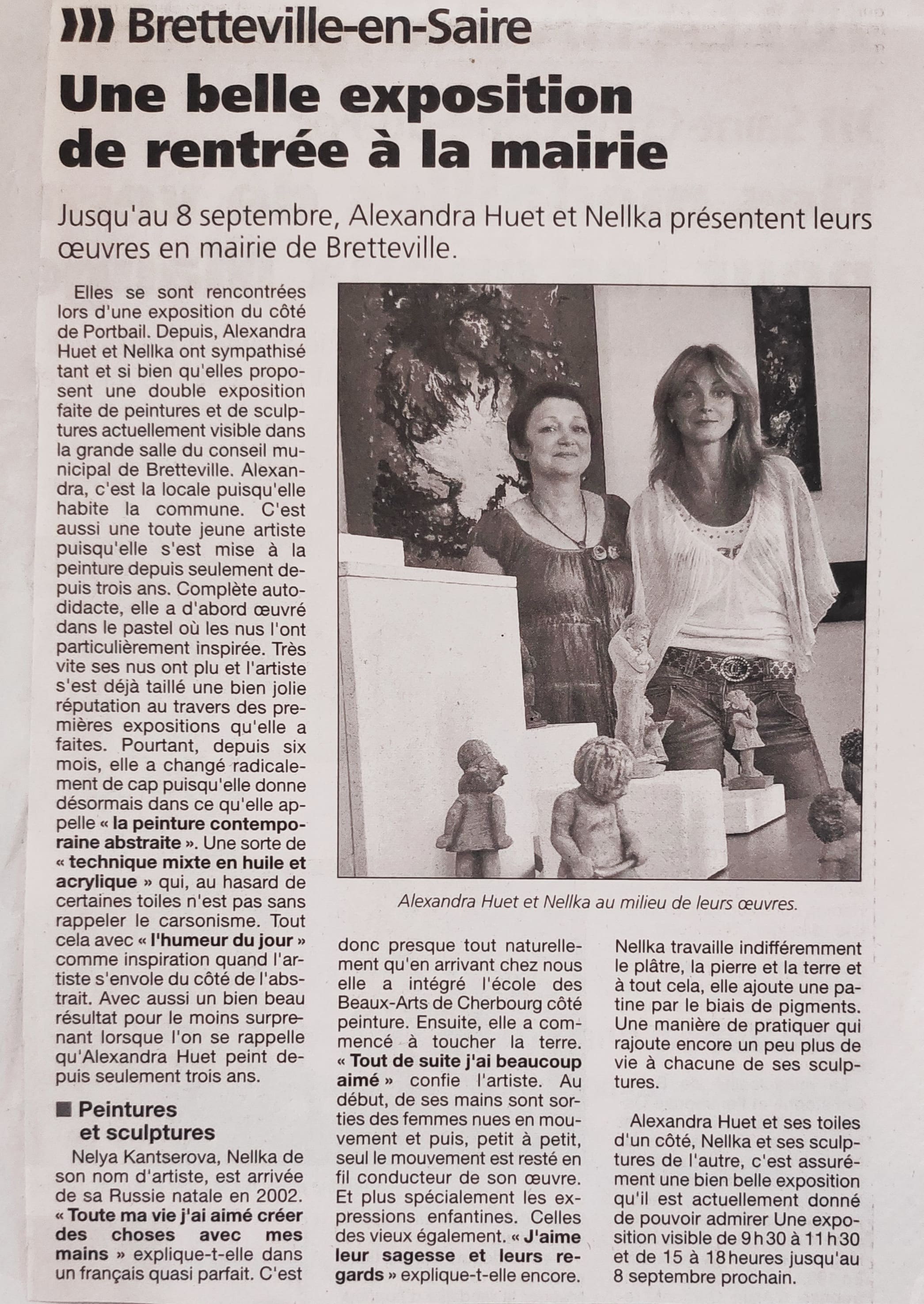 Photo de l'article parlant de Nellka et Alexandra Huet