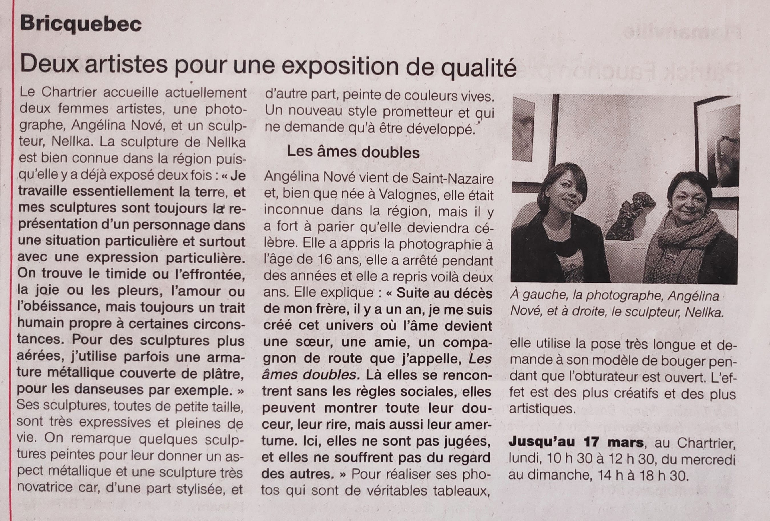 Photo de l'article parlant de Nellka et Angelina Nove